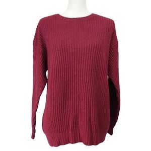 L.A Hearts Burgundy Crewneck Ribbed Knit Long Sleeve Pullover Sweater XS